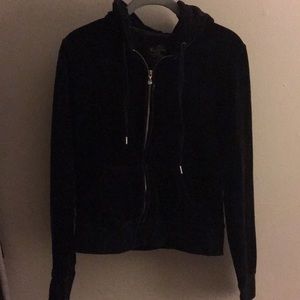 Express hooded velour zip up size medium